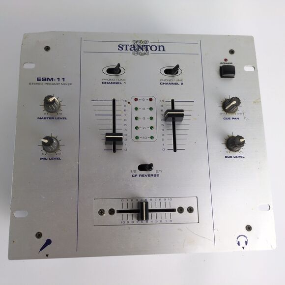 Stanton ESM-11 Stereo Preamp DJ Mixer, Untested for Parts/Repair No Power Cable - Picture 2 of 7